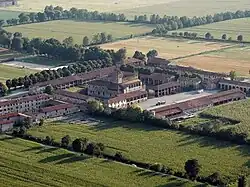 An aerial view of the castle