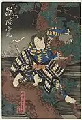 Arashi Rikan II as Higuchi Kanemitsu&nbsp;[ja] (d. 1184), a retainer of Kiso Yoshinaka