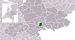 Highlighted position of Duiven in a municipal map of Gelderland