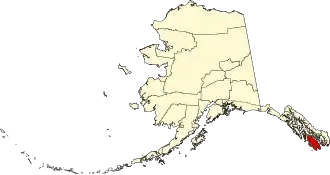 State map highlighting Prince of Wales-Hyder Census Area