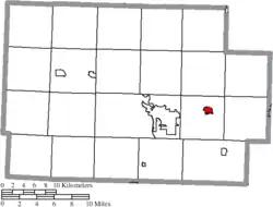 Location of West Lafayette in Coshocton County