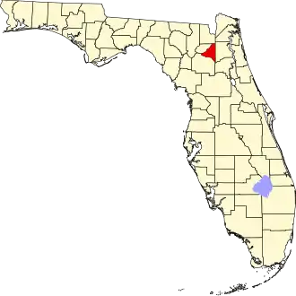 A state map highlighting Bradford County in the corner part of the state. It is small in size.