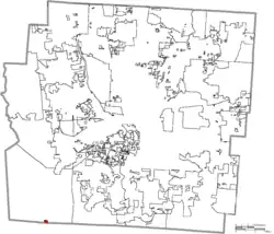 Location of Harrisburg in Franklin County
