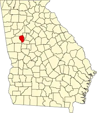 Map of Georgia highlighting Fayette County