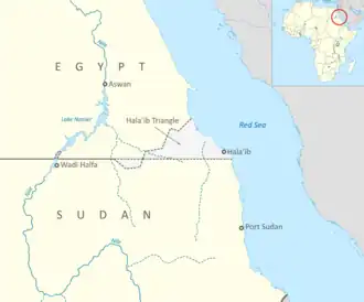 Location of the Halaib Triangle