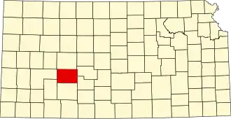 State map highlighting Hodgeman County