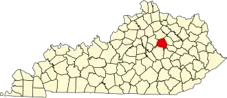 State map highlighting Clark County