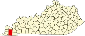 State map highlighting Graves County