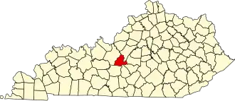 State map highlighting LaRue County