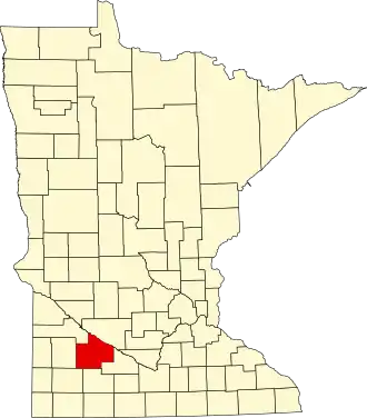 State map highlighting Redwood County