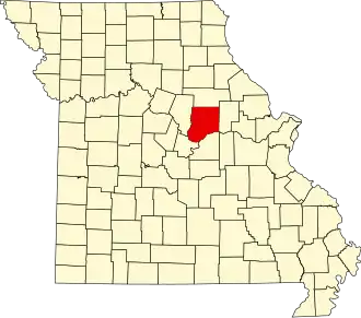 Map of Missouri highlighting Callaway County