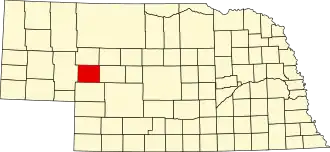 State map highlighting Arthur County