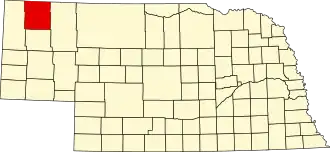 State map highlighting Dawes County