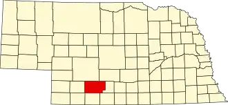 State map highlighting Frontier County