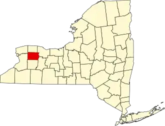State map highlighting Genesee County