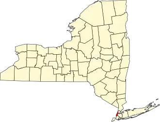 State map highlighting New York County