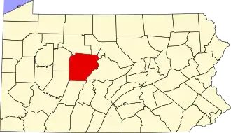 Map of Clearfield County, Pennsylvania