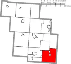 Location of Monroe Township in Perry County