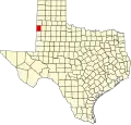 Map of Texas highlighting Bailey County