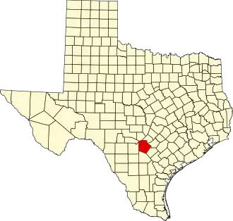 State map highlighting Bexar County