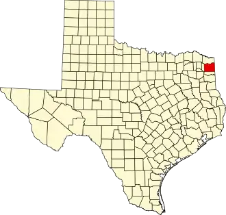 State map highlighting Cass County