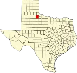 Map of Texas highlighting Cottle County
