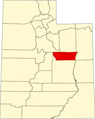 State map highlighting Carbon County