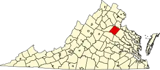 Map of Virginia highlighting Spotsylvania County