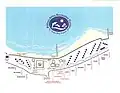 Map showing PARC cabins and buildings at Pokai Bay, Hawaii.