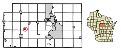 Location of Fenwood in Marathon County, Wisconsin.