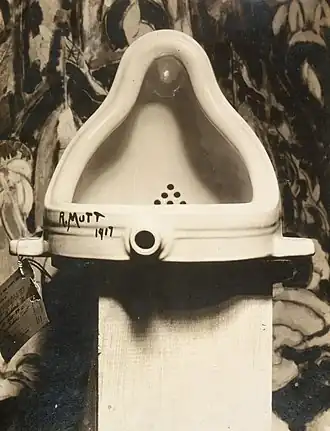 Marcel Duchamp, Fountain, 1917, photograph by Alfred Stieglitz