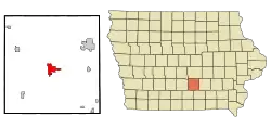 Location of Knoxville, Iowa