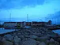 The "Harbor town" at night
