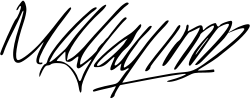 Gayoom's English signature in black ink