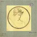 Medallion from the atrium depicting bust of Ares (Mars) with helmet and lance