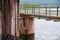 Water level indicator scale at the gate