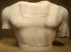 Fragmentary alabaster statue of Menkaure at the Boston Museum of Fine Arts.