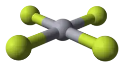 Molecular structure of mercury(IV) fluoride.