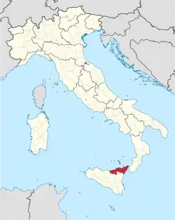 Location of the Metropolitan City of Messina