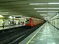 A Line 3 train pulls into the station, 6 June 2005.