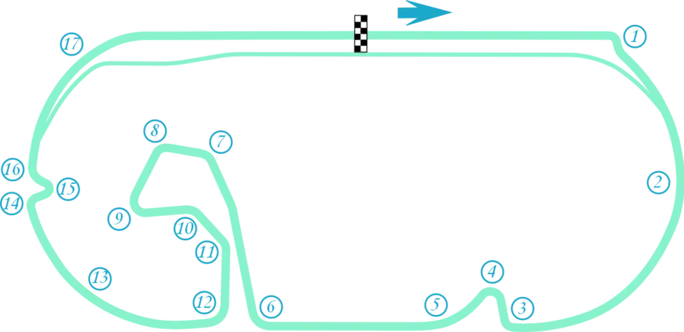 2017 Formula E layout of the Autódromo Hermanos Rodríguez