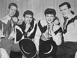 L-R: Ken Lundgren, Don Groom, Chas Hodges and Lorne Greene
