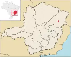 Location of Itaipé in Minas Gerais