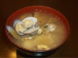 With asari clams