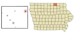 Location of McIntire, Iowa