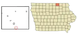 Location of Orchard, Iowa