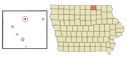 Location of Stacyville, Iowa