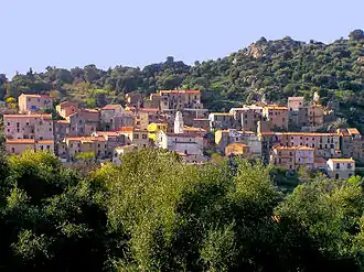 The church and surrounding buildings in Moncale