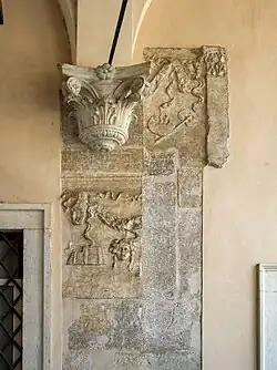 Detail of stone fragments from the Roman period