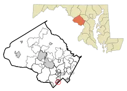 Location of Chevy Chase Village within Montgomery County, Maryland (click to enlarge)